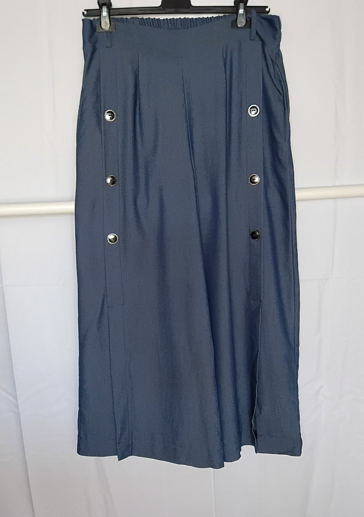Ensemble pantalon palazzo · Denim bleu · Veste manches 3/4