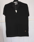 Short-sleeved polo shirt · 70% Modal · Plus size · L to XXL · Black or Beige