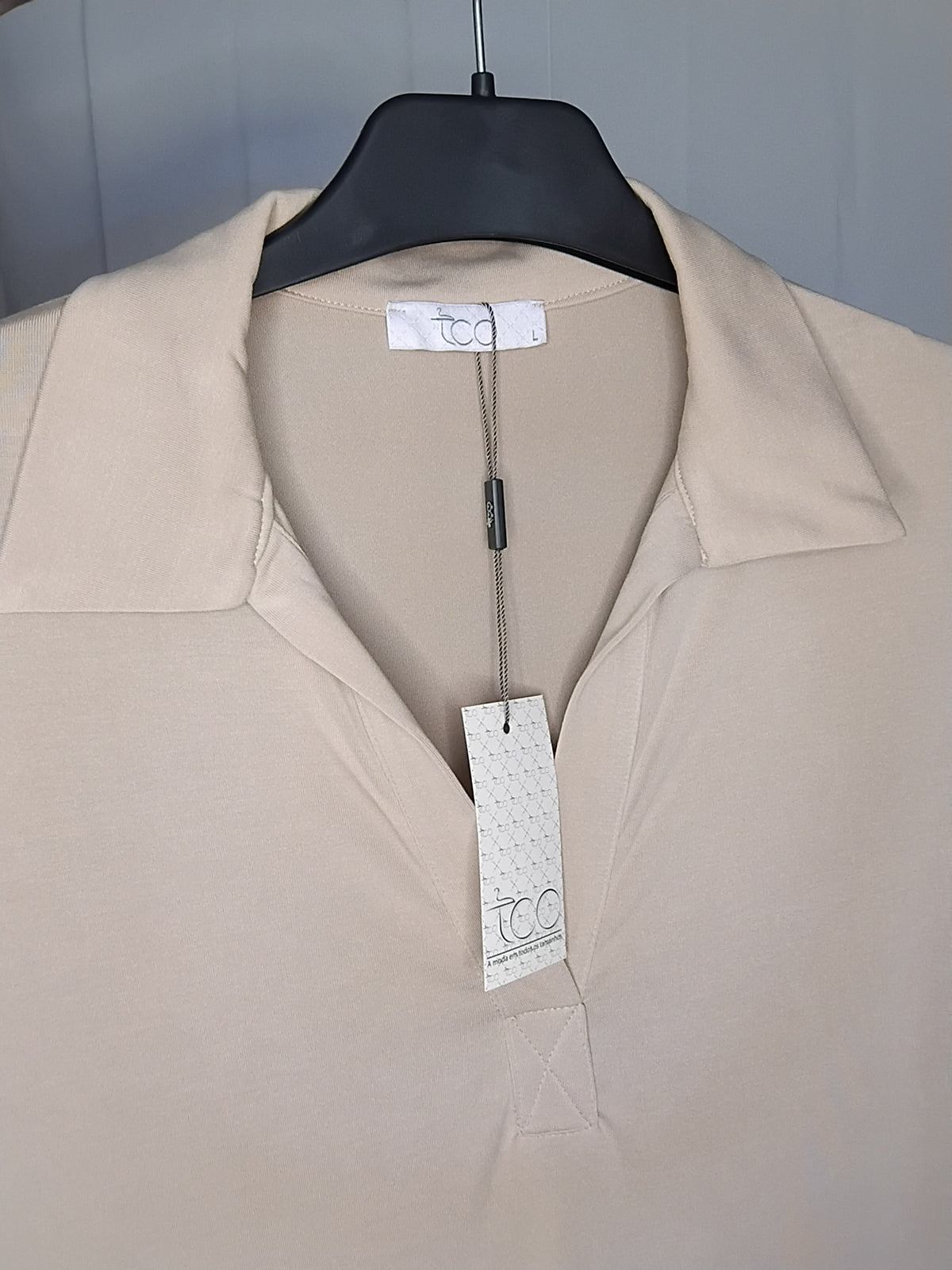 Polo à manches courtes · Modal 70% · Grande taille · du L au GG · Noir ou Beige