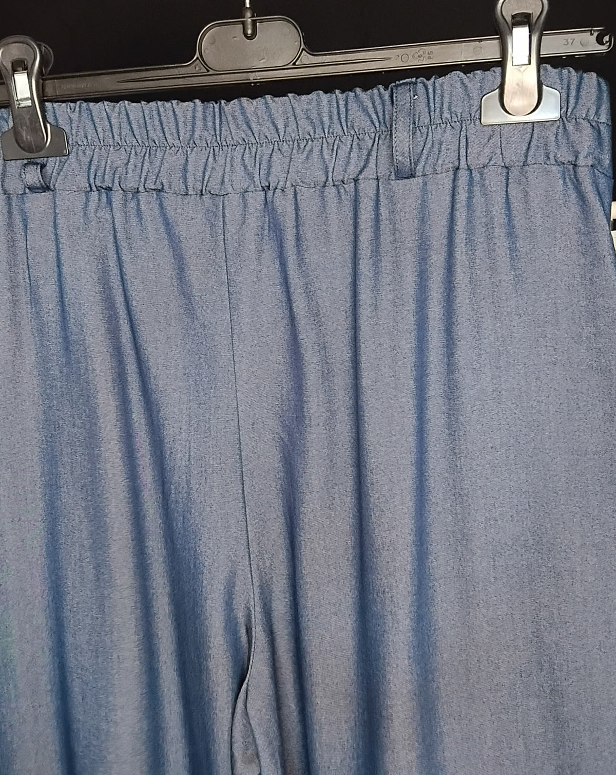 Pantalon palazzo · Denim fin · Fabrication européenne · Du 40 au 58