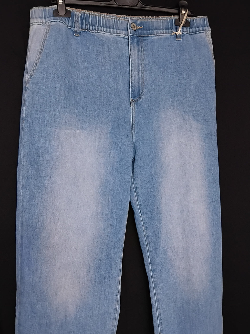 Jean Mom fit · Taille haute · Délavé clair · Effet vintage · XL