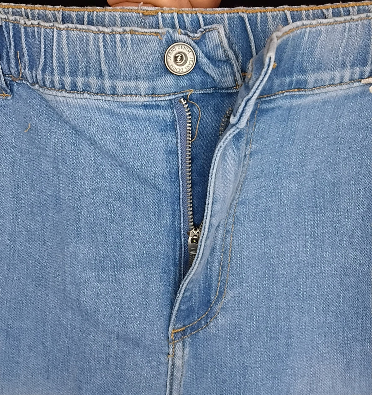 Jean Mom fit · Taille haute · Délavé clair · Effet vintage · XL