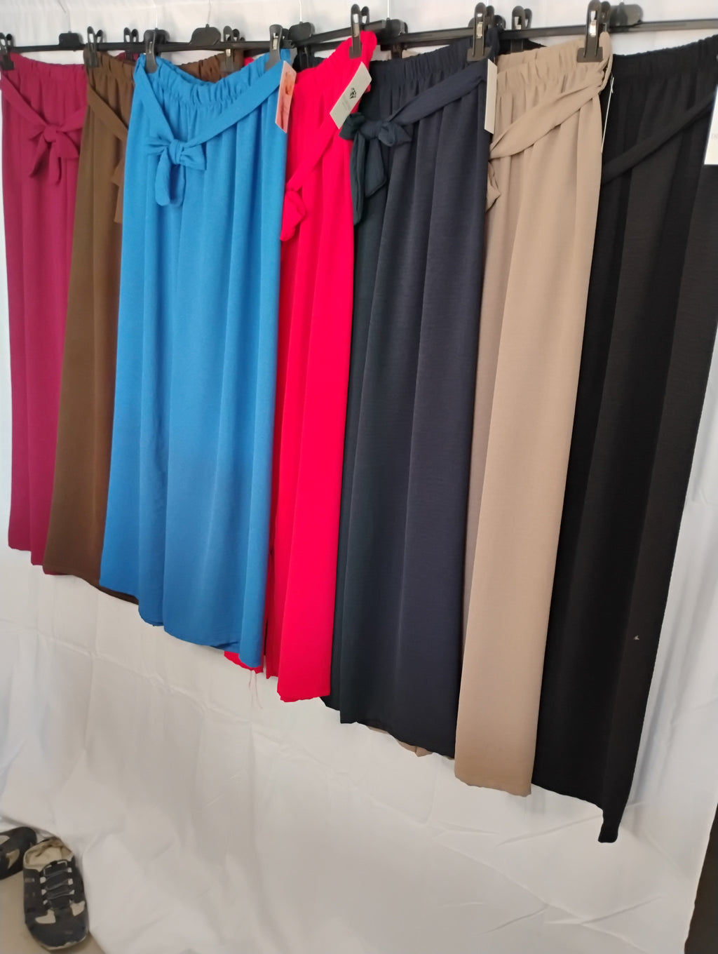 Flowing palazzo trousers · 7 colours · One size 10-18