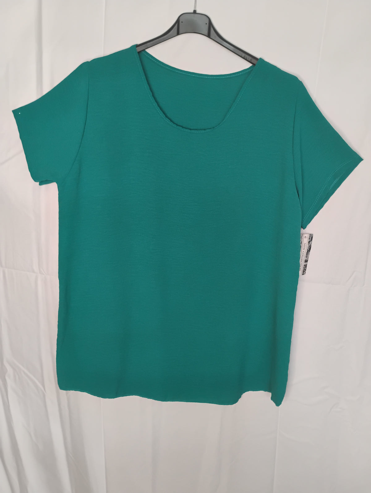 Blouse fluide · Col rond · Manches courtes · 14 couleurs · TU48-54