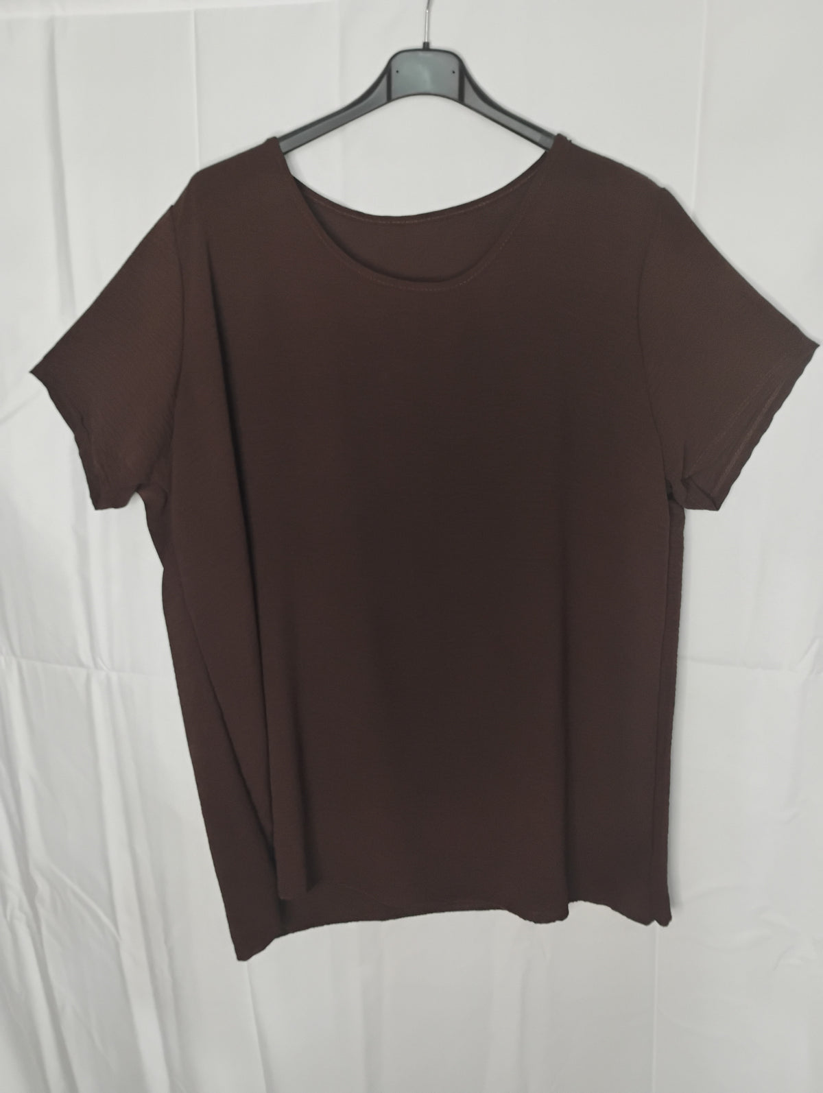 Blouse fluide · Col rond · Manches courtes · 14 couleurs · TU48-54