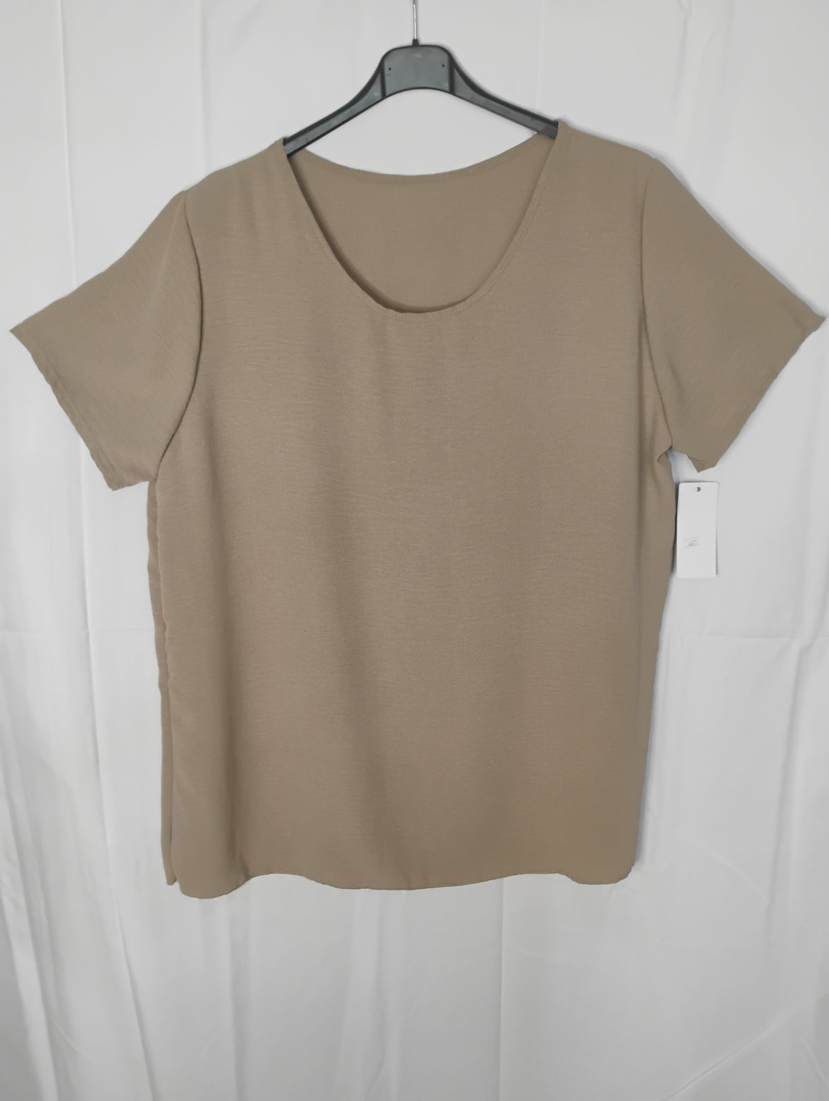 Blouse fluide · Col rond · Manches courtes · 14 couleurs · TU48-54