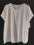 Blouse fluide · Col rond · Manches courtes · 14 couleurs · TU48-54
