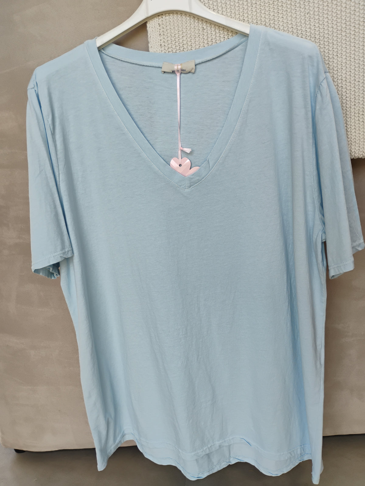 T-shirt basique · Col V · Manches courtes · 15 couleurs · TU grande taille · T36-52