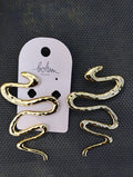 Dangle Earrings · Hammered Snake Design · Stainless Steel · Gold or Silver