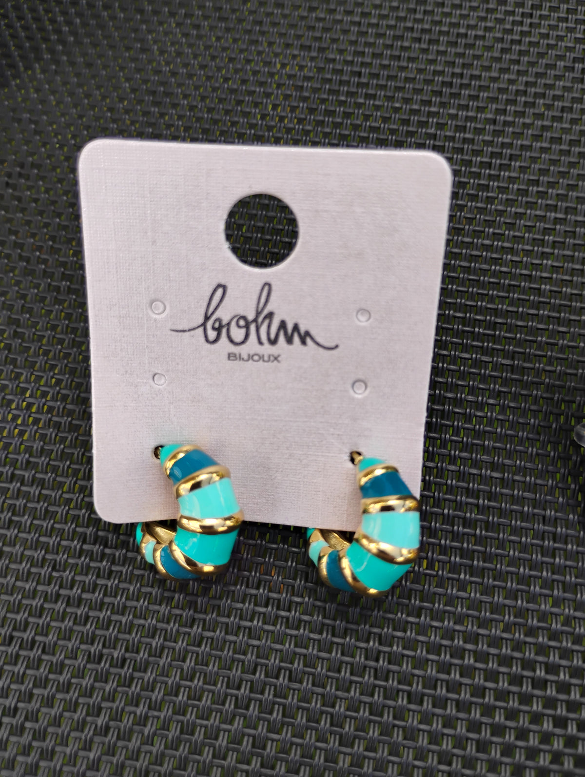 Boucles d'oreilles créoles · Torsadé émaillé · 4 couleurs · 17x17 mm