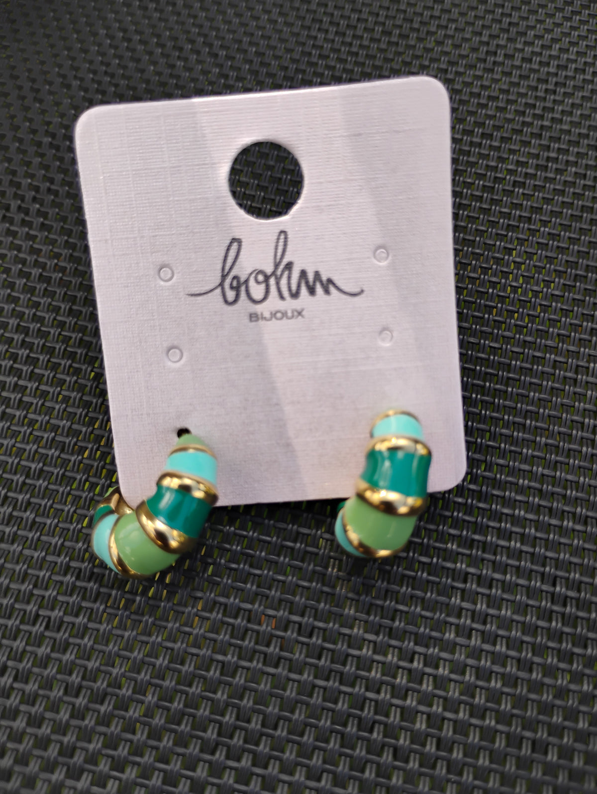 Boucles d'oreilles créoles · Torsadé émaillé · 4 couleurs · 17x17 mm