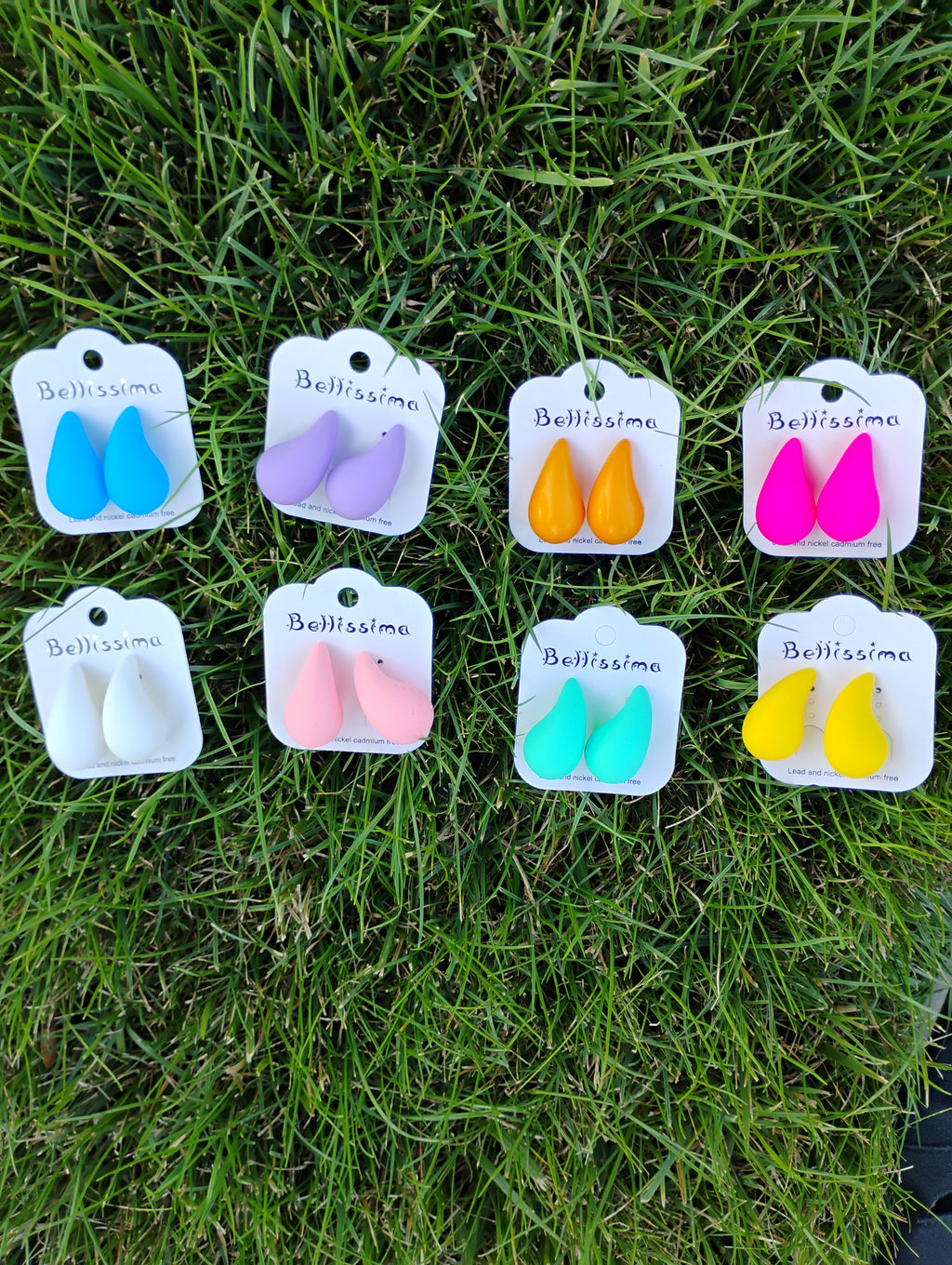 Boucles d'oreilles goutte · Effet mat vif · 8 couleurs · 3 cm