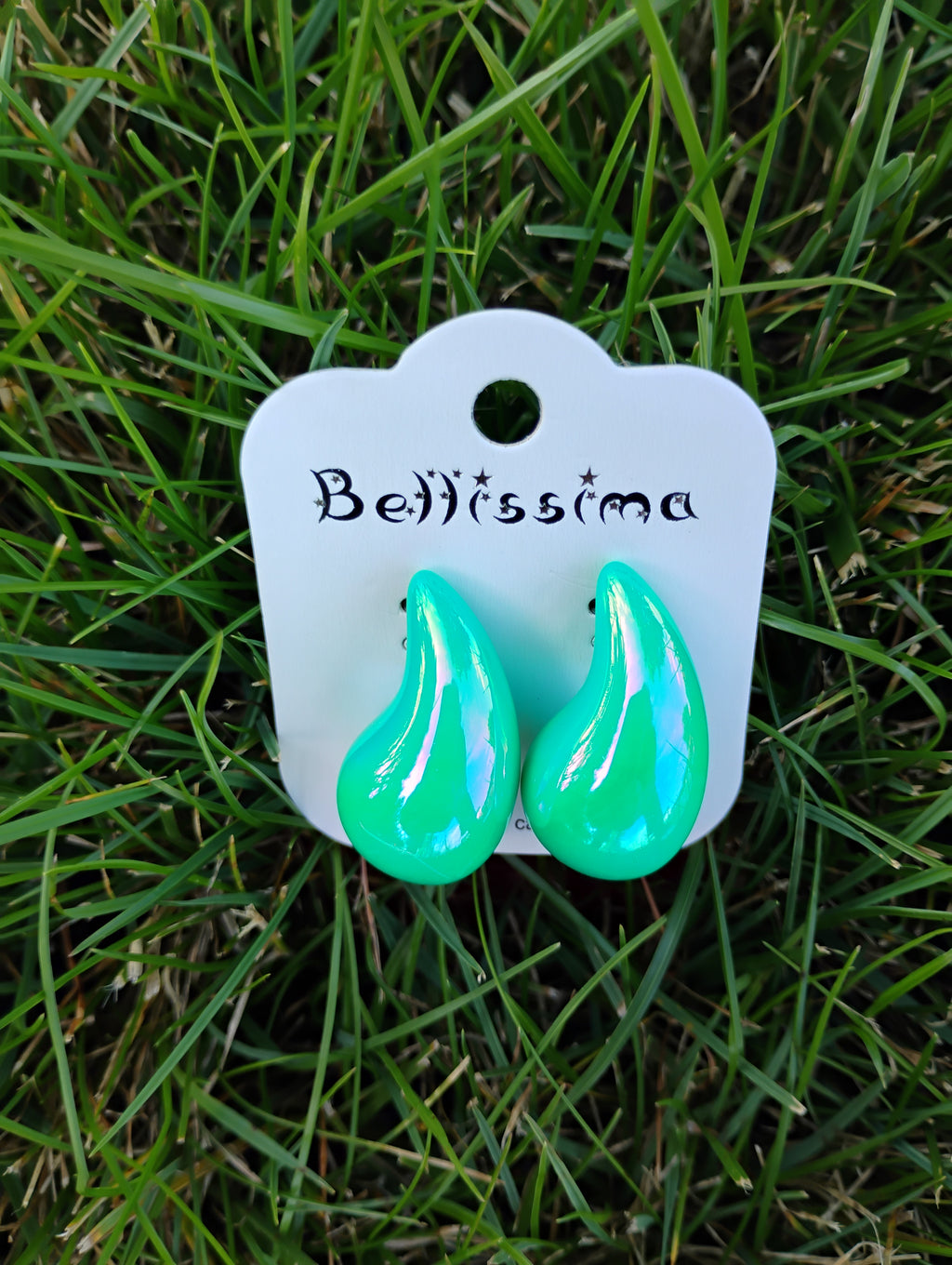 Boucles d'oreilles goutte · Éclat iridescent · 7 couleurs · 3 cm