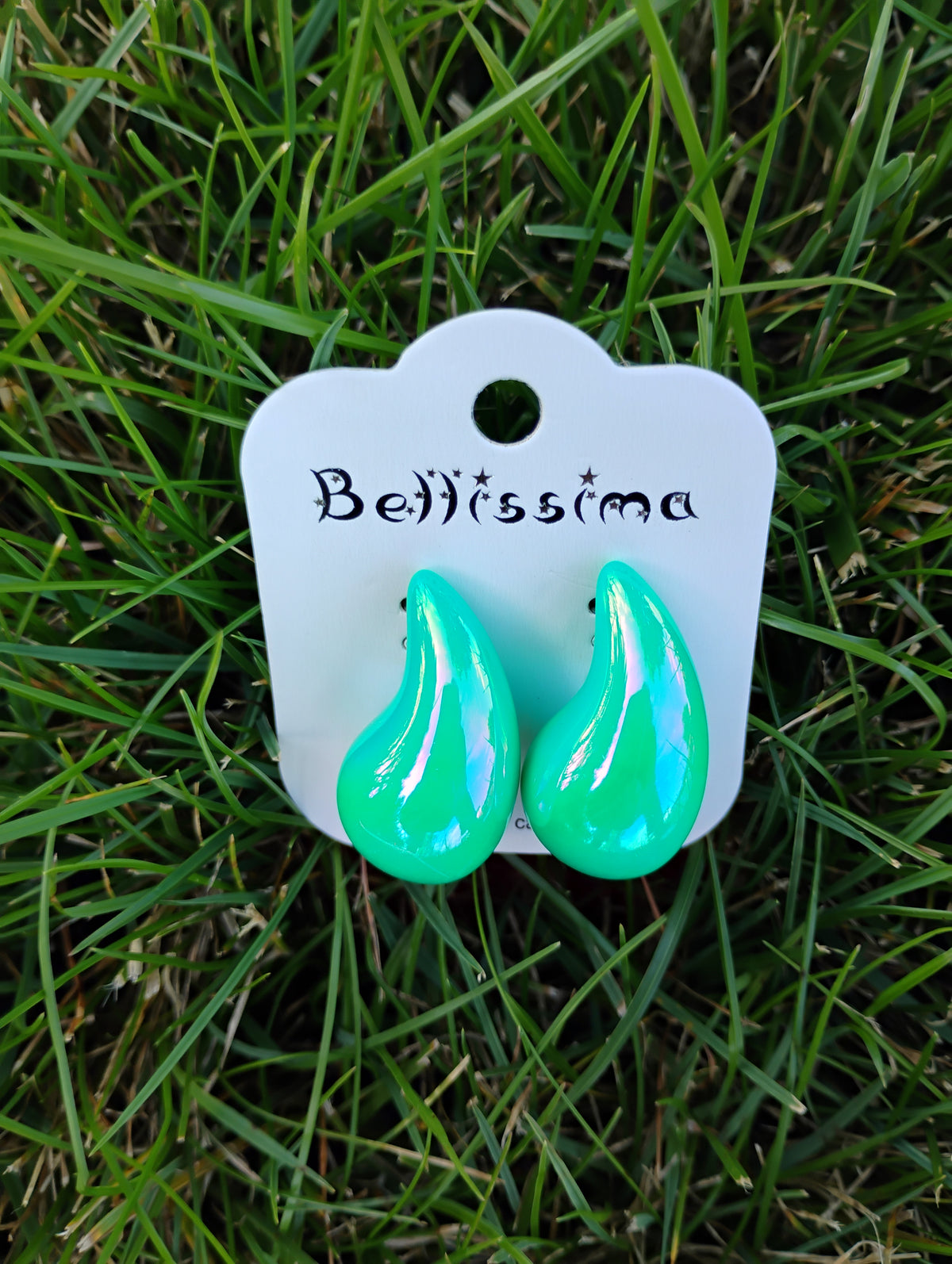 Boucles d'oreilles goutte · Éclat iridescent · 7 couleurs · 3 cm