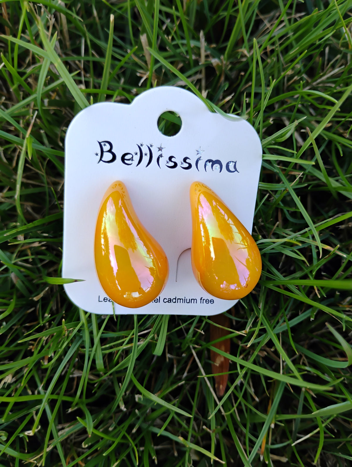 Boucles d'oreilles goutte · Éclat iridescent · 7 couleurs · 3 cm