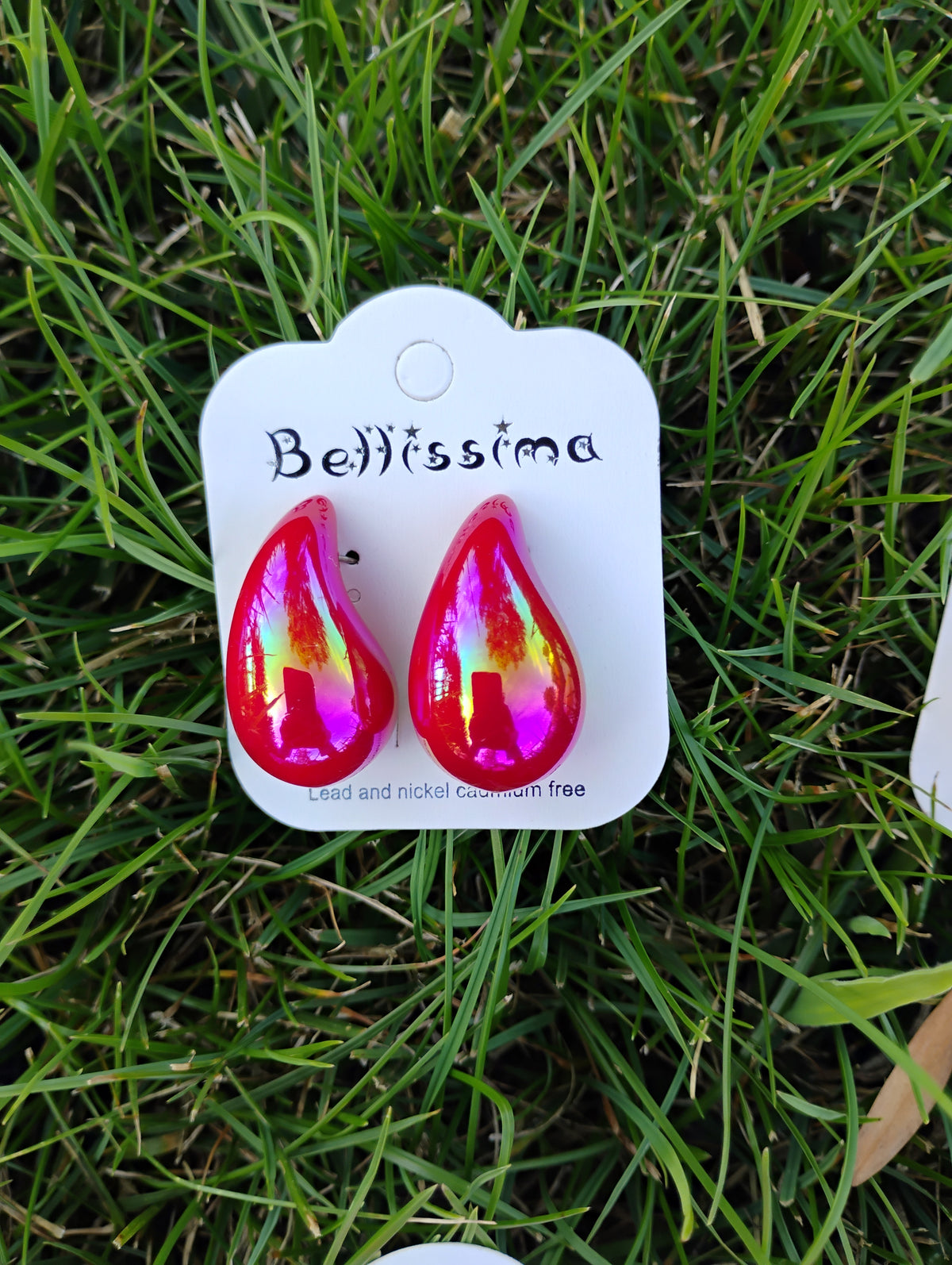 Boucles d'oreilles goutte · Éclat iridescent · 7 couleurs · 3 cm