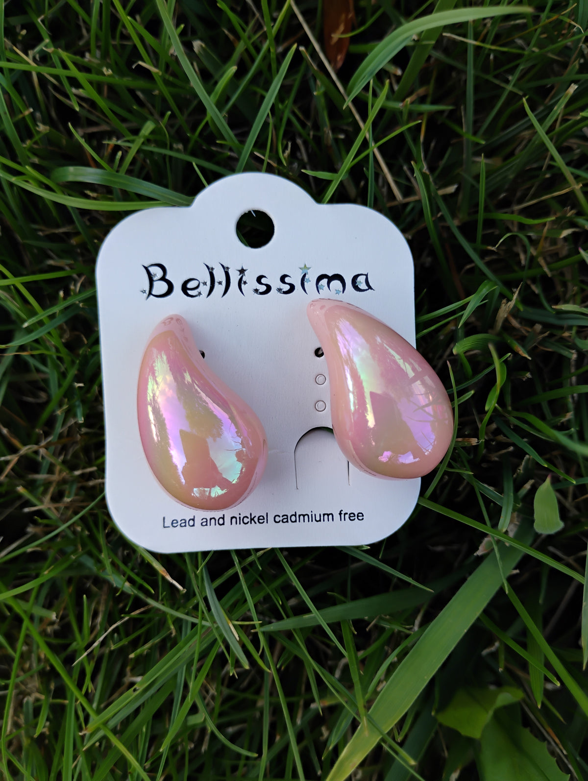 Boucles d'oreilles goutte · Éclat iridescent · 7 couleurs · 3 cm