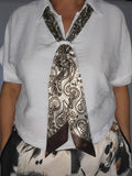 Blouse chemisier en viscose - foulard offert - T44/46