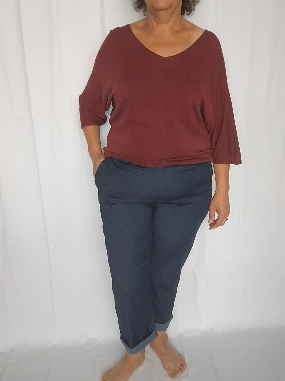 Pantalon denim léger coupe droite - Taille 3XL