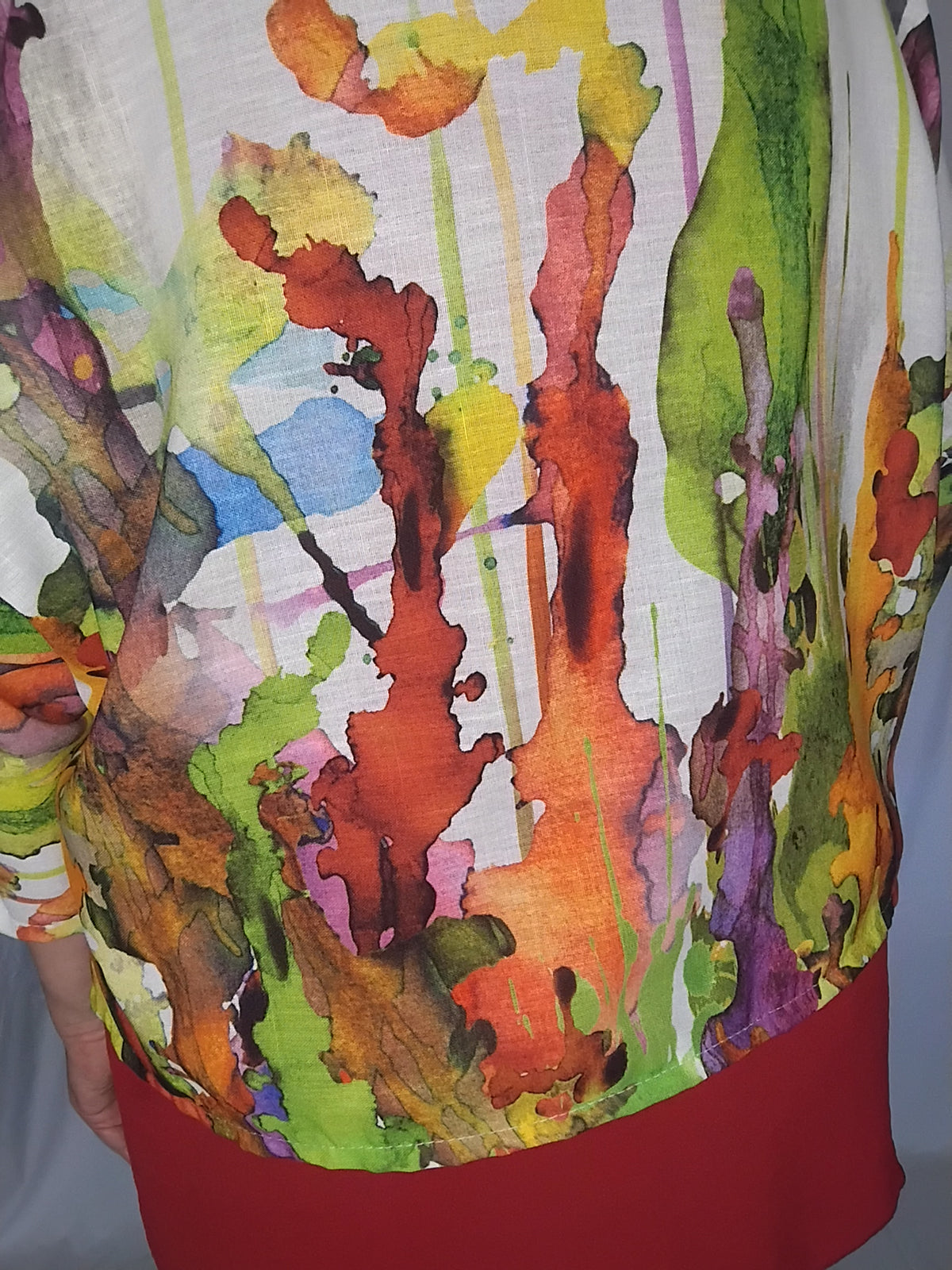 Veste légère imprimé aquarelle vert - Grande taille