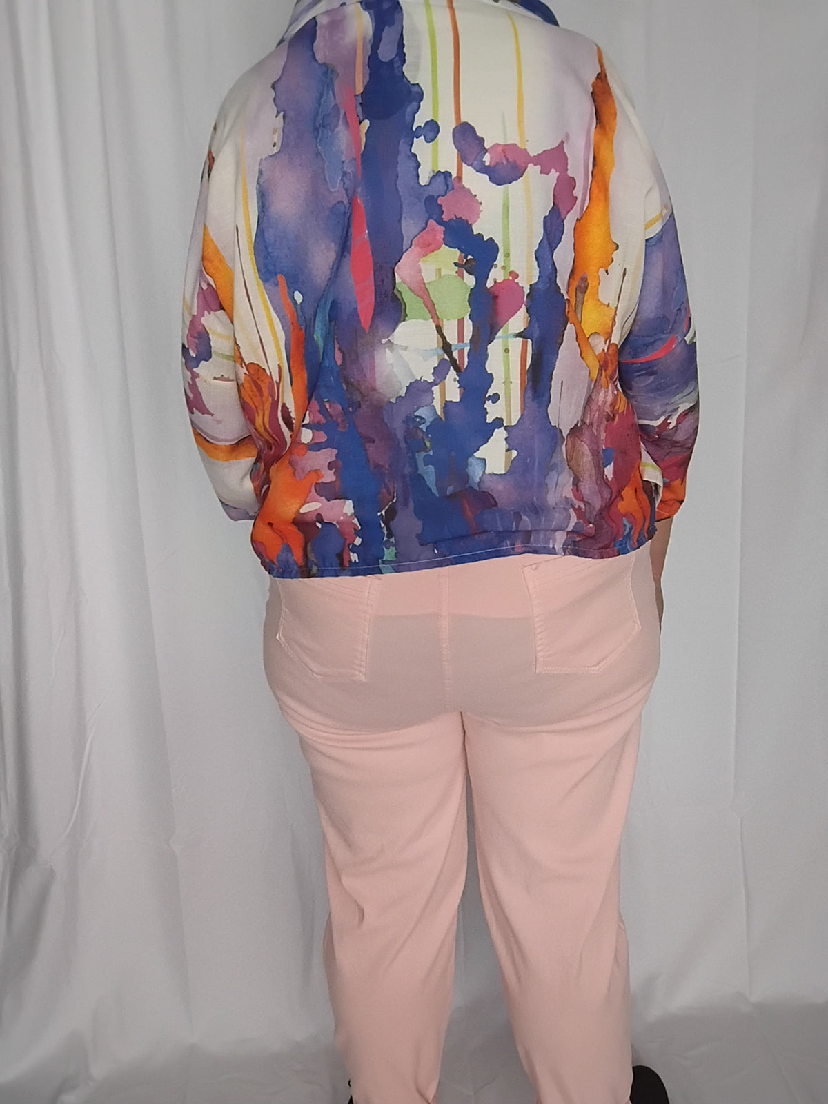 Veste légère imprimé aquarelle bleu - Grande taille