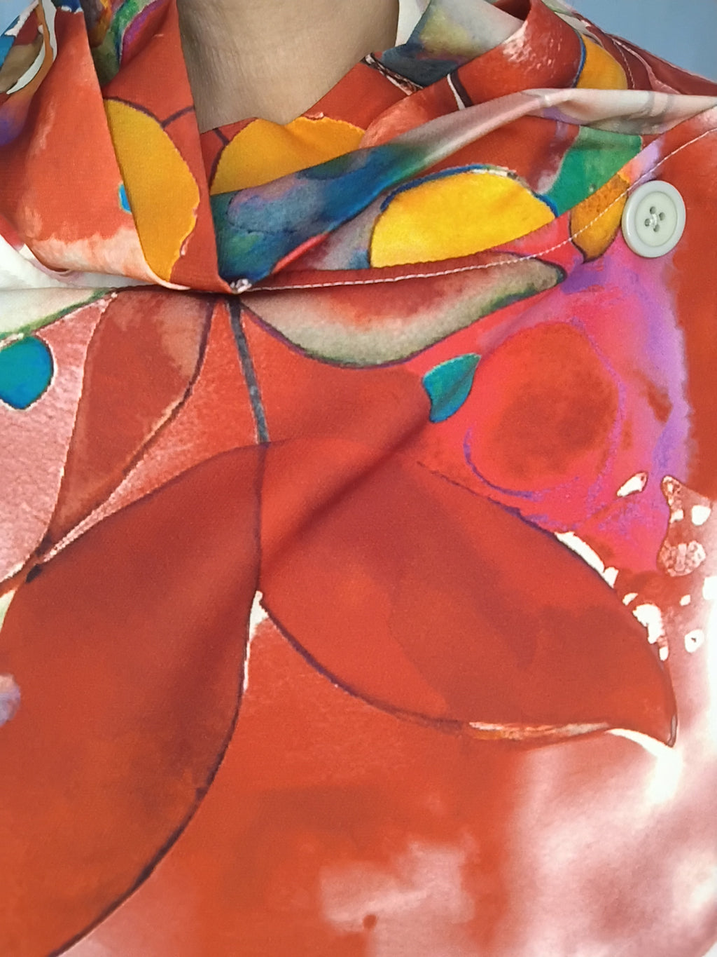 Veste déstructurée multicolore - rouge profond - Taille 46 à 50