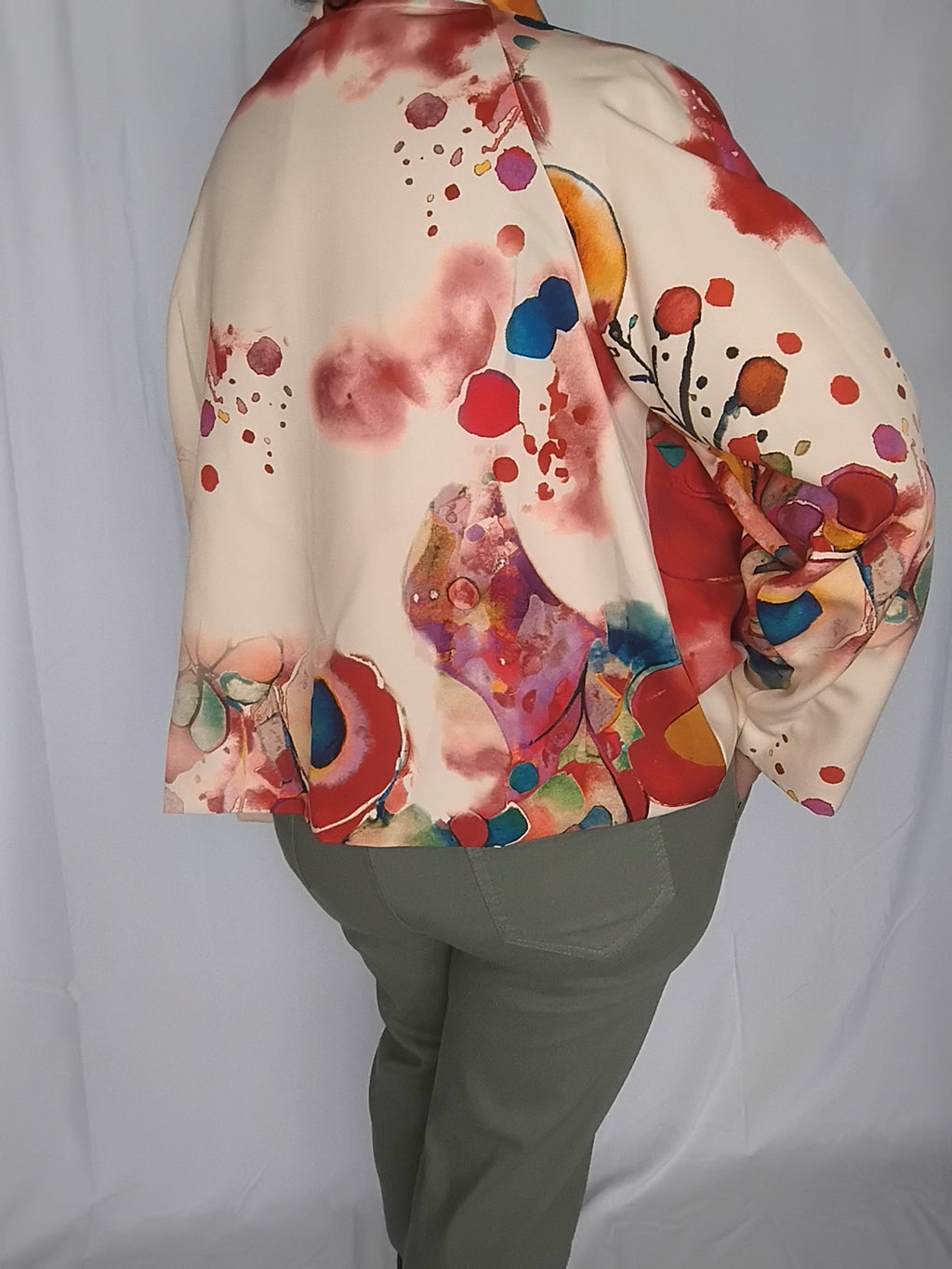 Veste déstructurée multicolore - rouge profond - Taille 46 à 50