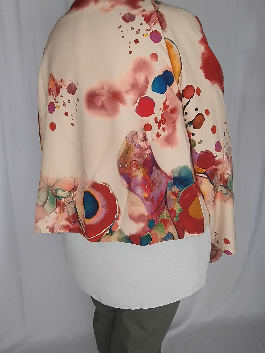Veste déstructurée multicolore - rouge profond - Taille 46 à 50