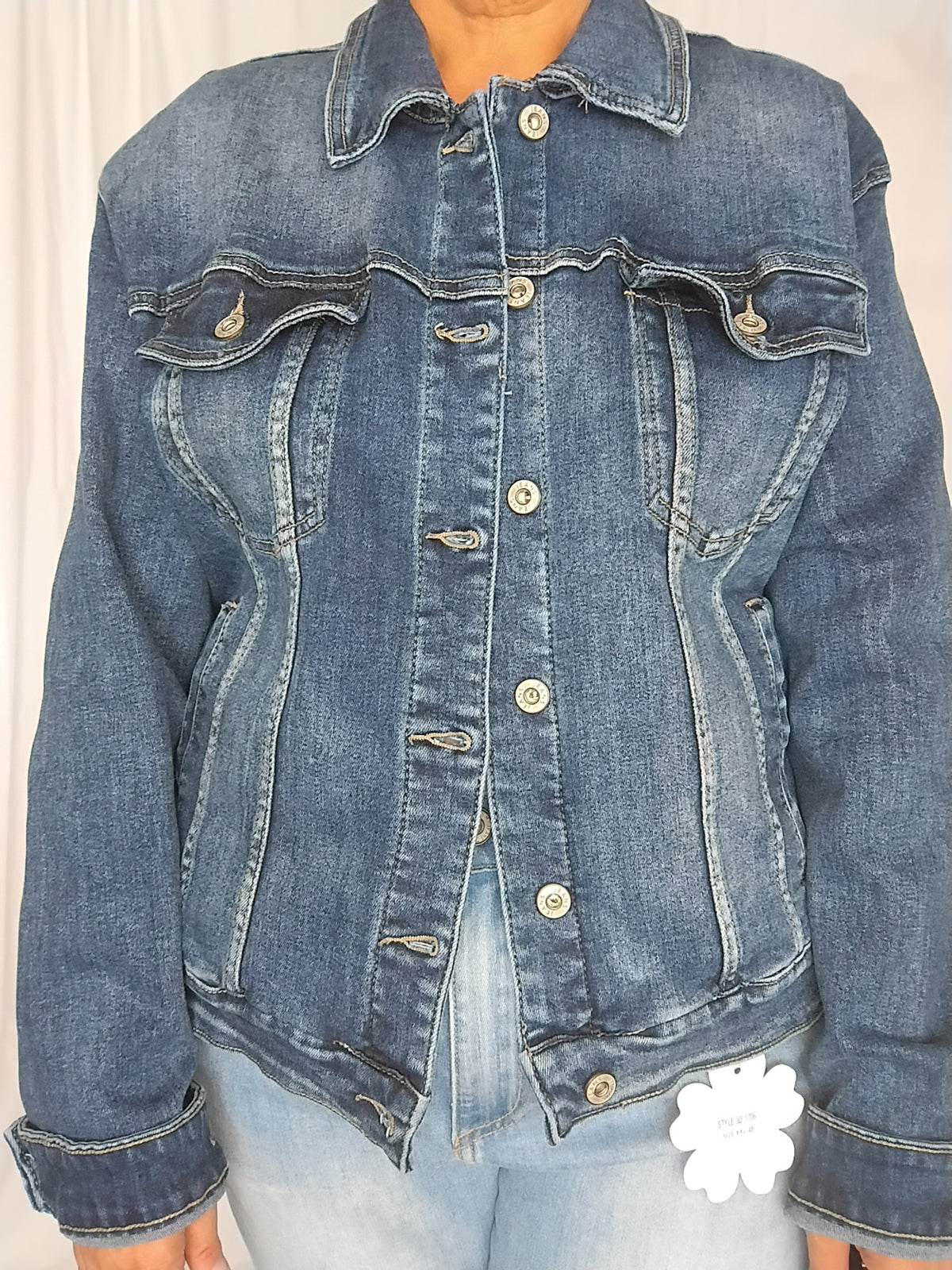 Veste en jean · Broderie calavera au dos · Jean stretch · 3XL à 6XL