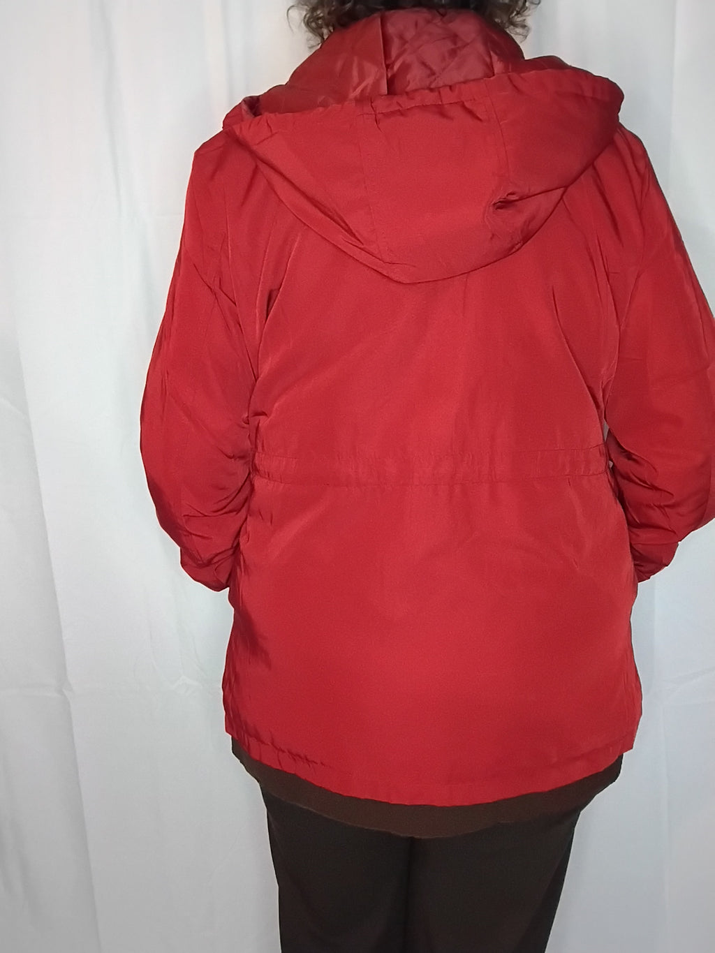 Veste de pluie rouge grenat à capuche - M à 4XL