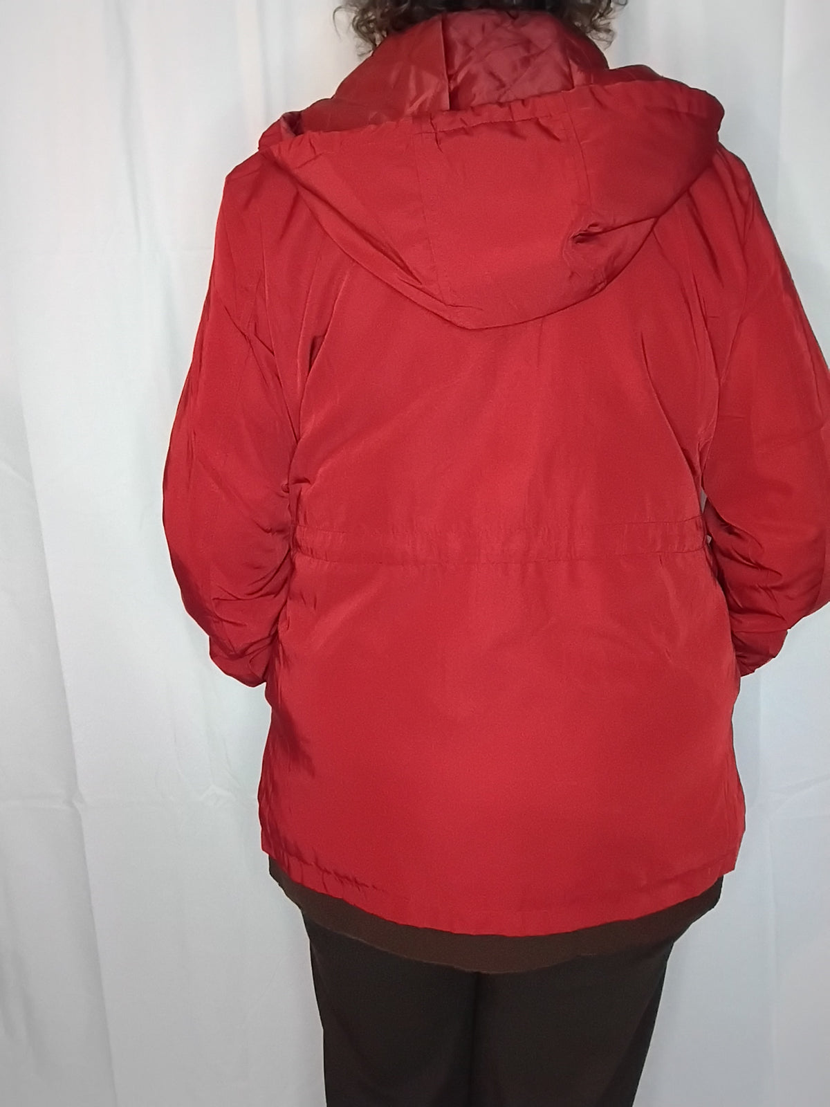 Veste de pluie rouge grenat à capuche - M à 4XL