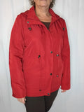 Veste de pluie rouge grenat à capuche - M à 4XL