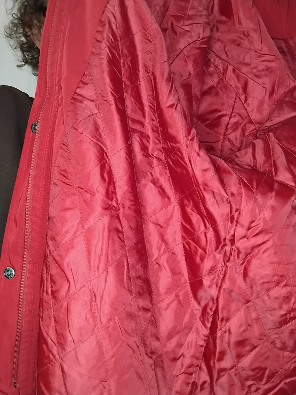 Veste de pluie rouge grenat à capuche - M à 4XL
