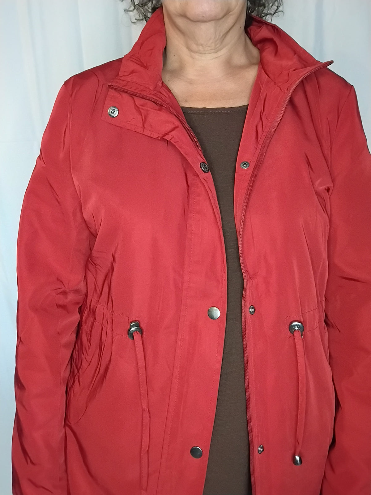 Veste de pluie rouge grenat à capuche - M à 4XL
