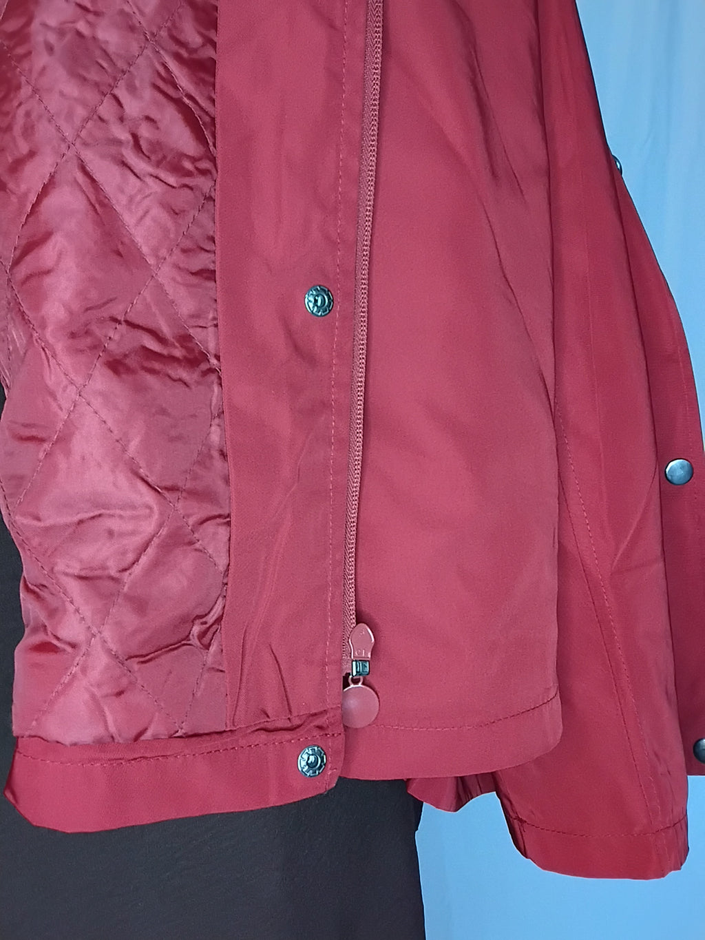 Veste de pluie rouge grenat à capuche - M à 4XL