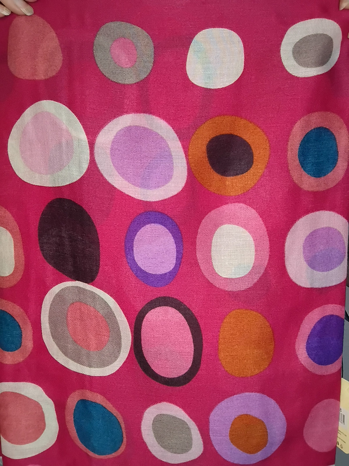 Foulard oversize à pois colorés – 86 × 180 cm