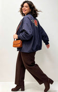 Blouson bomber brodé · Broderie florale au dos · 3 couleurs