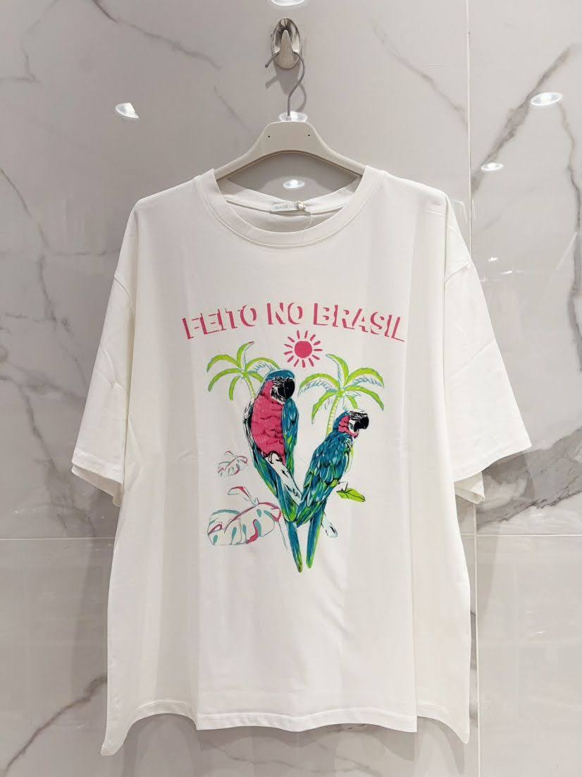 T-shirt "Feito no Brasil" · Col rond · Manches courtes · T36-52