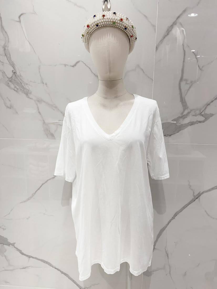 T-shirt basique · Col V · Manches courtes · 15 couleurs · TU grande taille · T36-52
