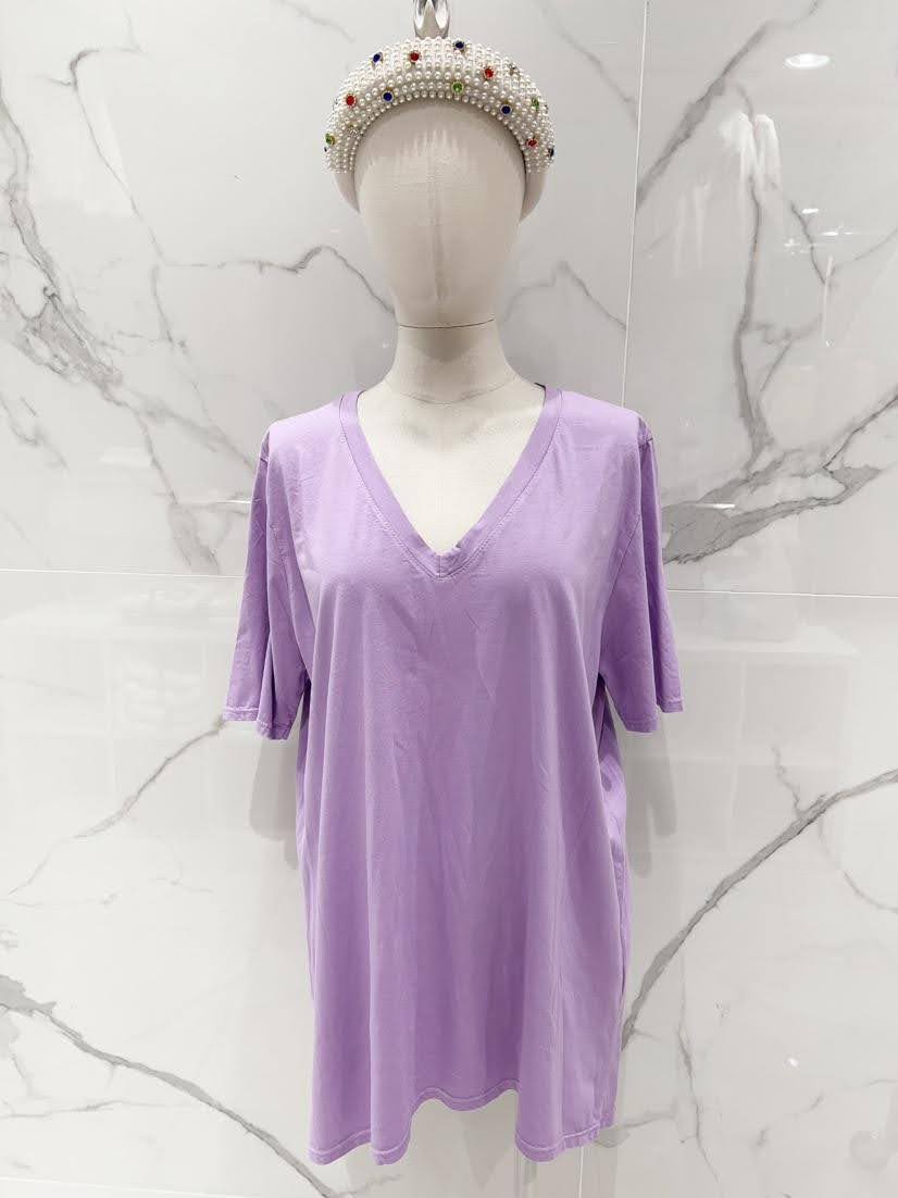 T-shirt basique · Col V · Manches courtes · 15 couleurs · TU grande taille · T36-52