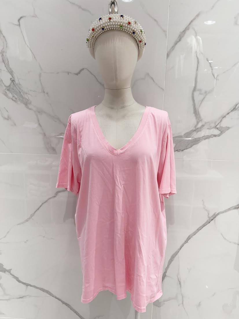 T-shirt basique · Col V · Manches courtes · 15 couleurs · TU grande taille · T36-52