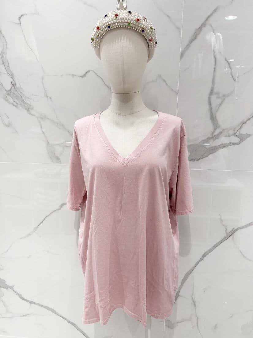 T-shirt basique · Col V · Manches courtes · 15 couleurs · TU grande taille · T36-52