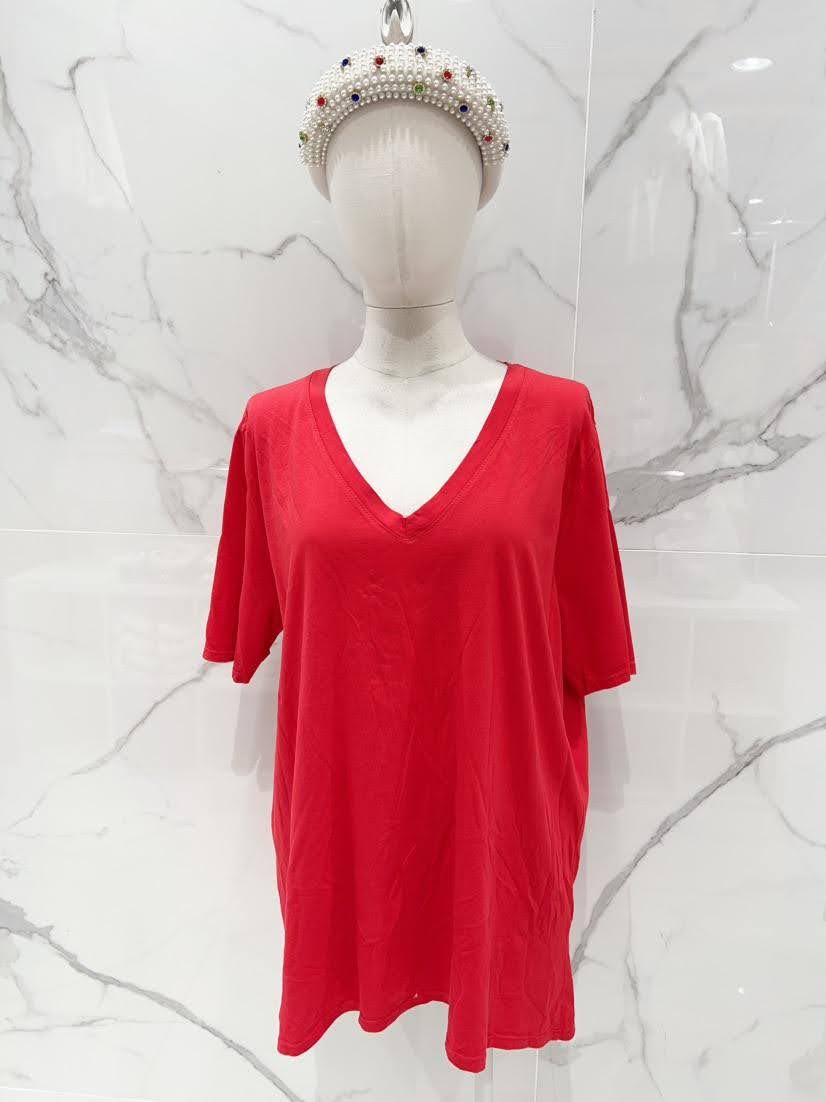 T-shirt basique · Col V · Manches courtes · 15 couleurs · TU grande taille · T36-52