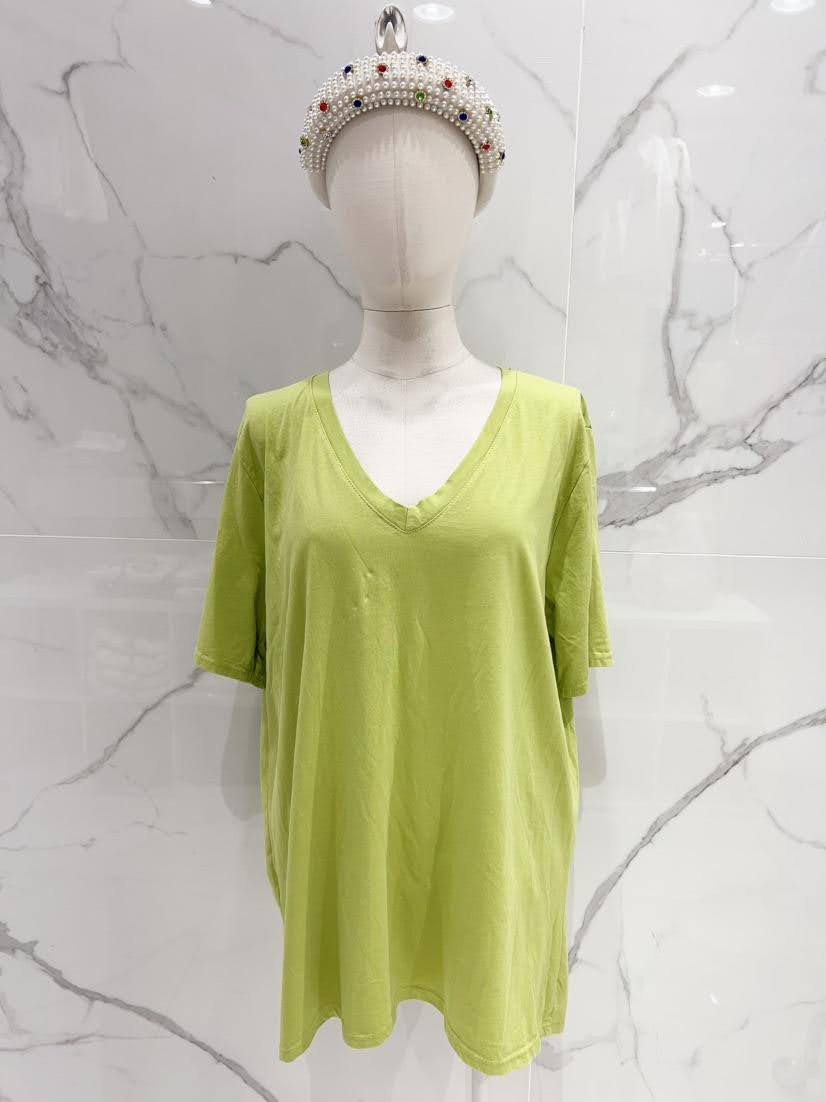 T-shirt basique · Col V · Manches courtes · 15 couleurs · TU grande taille · T36-52