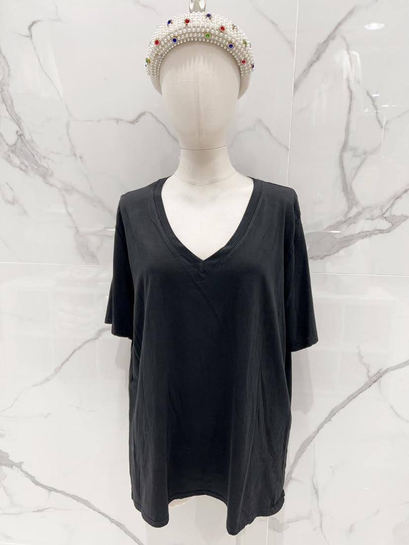 T-shirt basique · Col V · Manches courtes · 15 couleurs · TU grande taille · T36-52