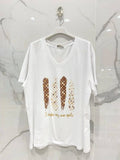 T-shirt "I make my own spots" · Col V · Pois marron-beige-doré · T36-52