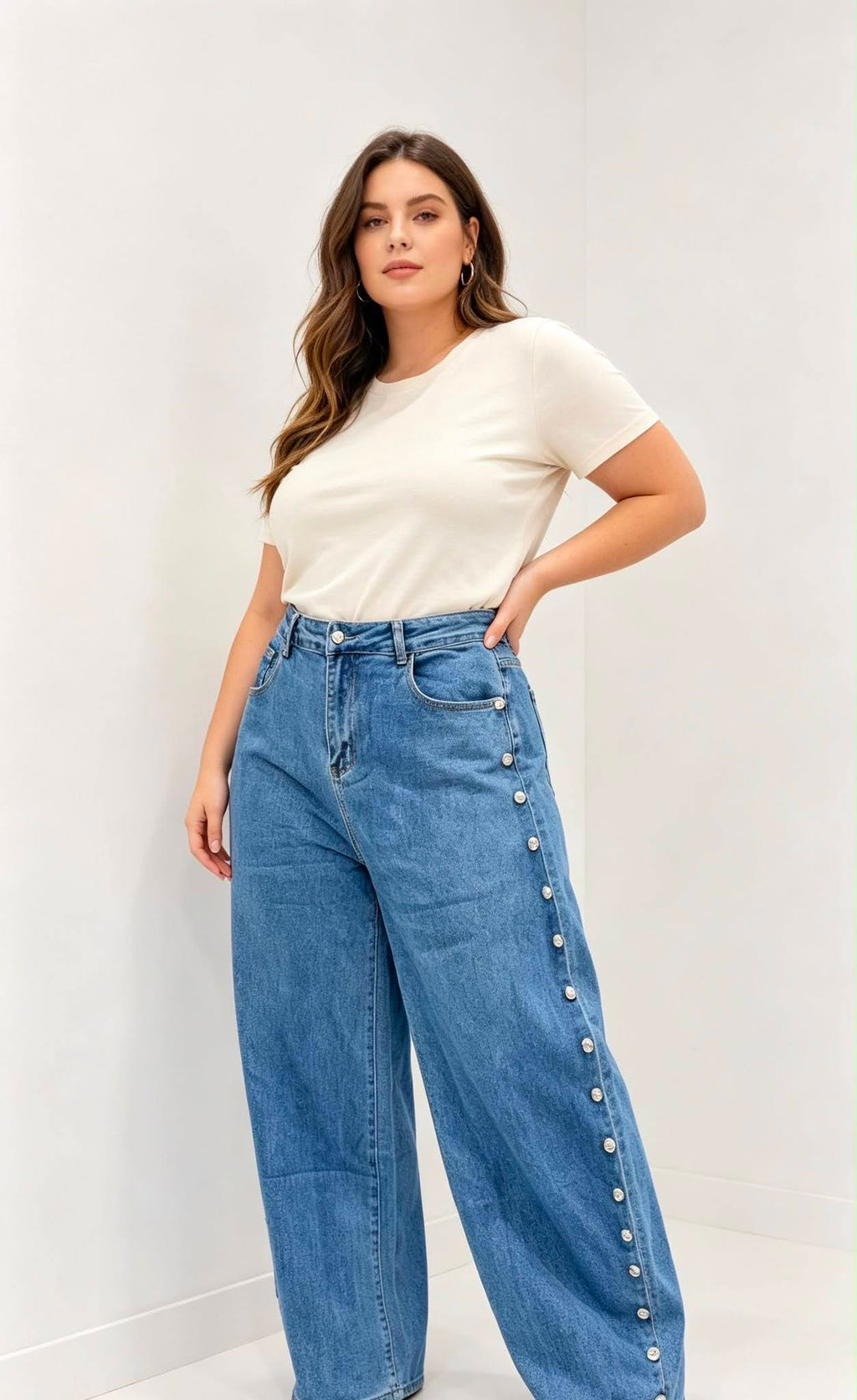 Straight leg jeans · Classic fit · Arabesque detail · XL