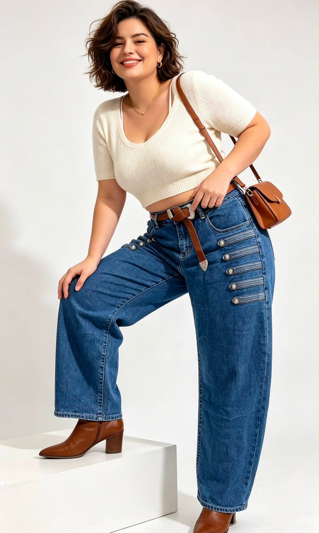 Straight leg jeans · Classic fit · Arabesque detail · XL