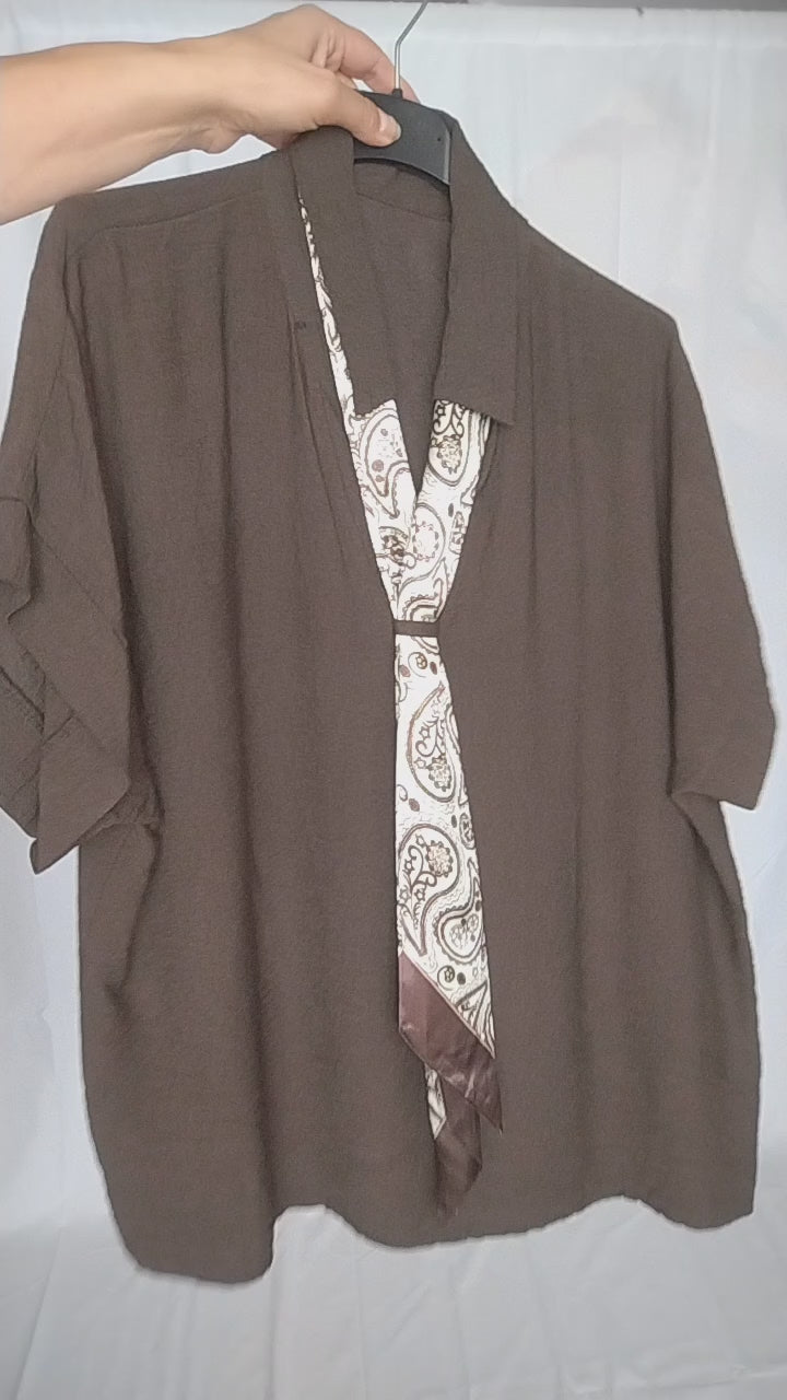Blouse chemisier en viscose - foulard offert - T44/46