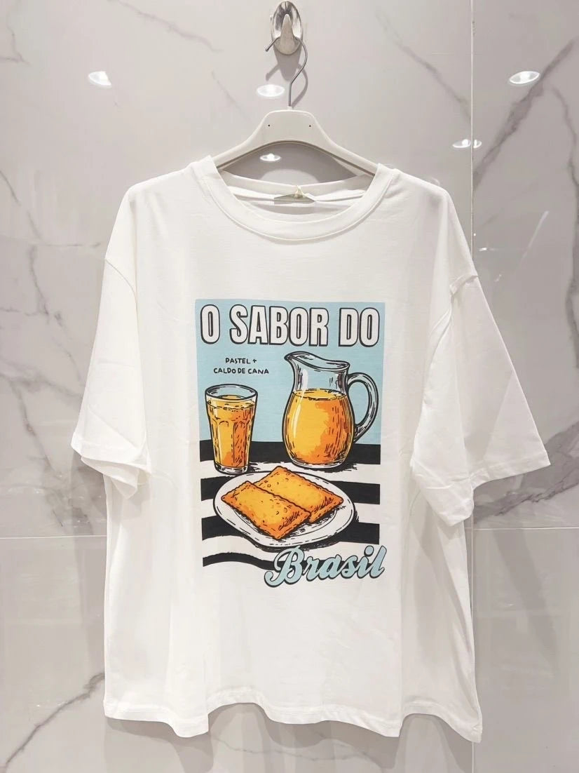 T-shirt "O Sabor do Brasil" · Col rond · Manches courtes · T44-52